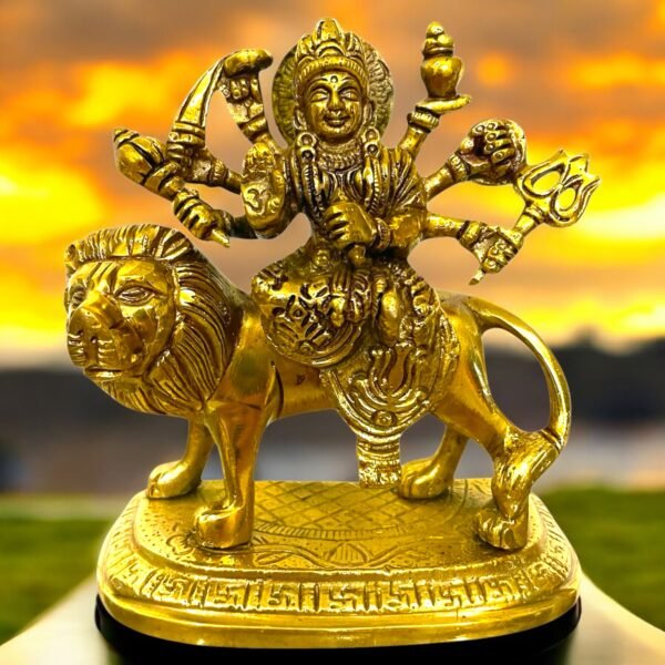 COPRASIA 5.5-Inch Brass Mata Durga Idol – Handcrafted Hindu Goddess Statue for Puja, Navratri & Home Temple