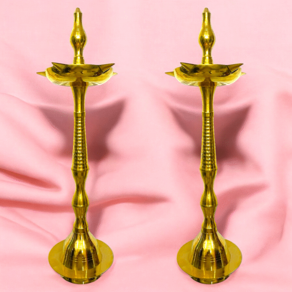 COPRASIA Brass Kerala Fancy Lamp Diya – Traditional Nilavilakku Oil Lamp for Puja & Decor