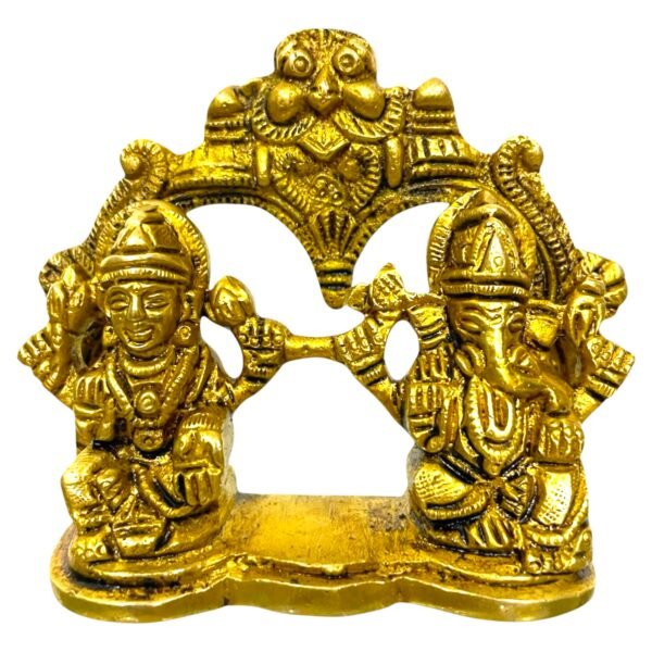 COPRASIA Brass Ganesh Laxmi Idols – With Frame - Image 2
