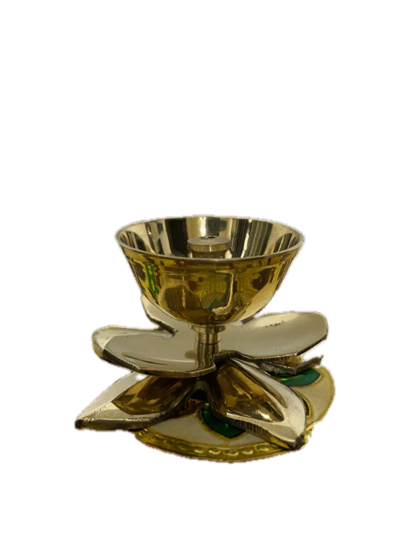 COPRASIA Brass Lotus Jyoti Diya Online – Decorative Lotus Oil Lamp for Puja & Diwali - Image 2