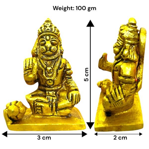 COPRASIA Brass Lord Hanuman Idol – Handcrafted Bajrangbali Statue for Puja & Home Temple (Small) - Image 6