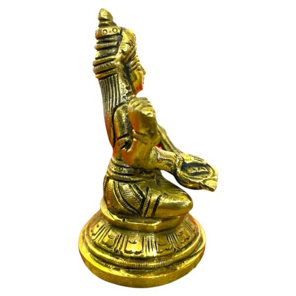 COPRASIA Brass Saraswati Idol – Goddess of Wisdom and Arts for Puja & Home Temple - Image 3