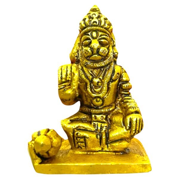 COPRASIA Brass Lord Hanuman Idol – Handcrafted Bajrangbali Statue for Puja & Home Temple (Small) - Image 2