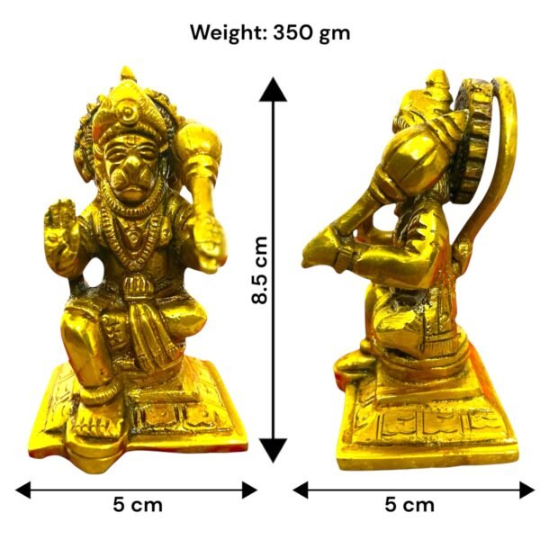 COPRASIA Brass Lord Hanuman Idol – Handcrafted Bajrangbali Statue for Puja & Home Temple - Image 6