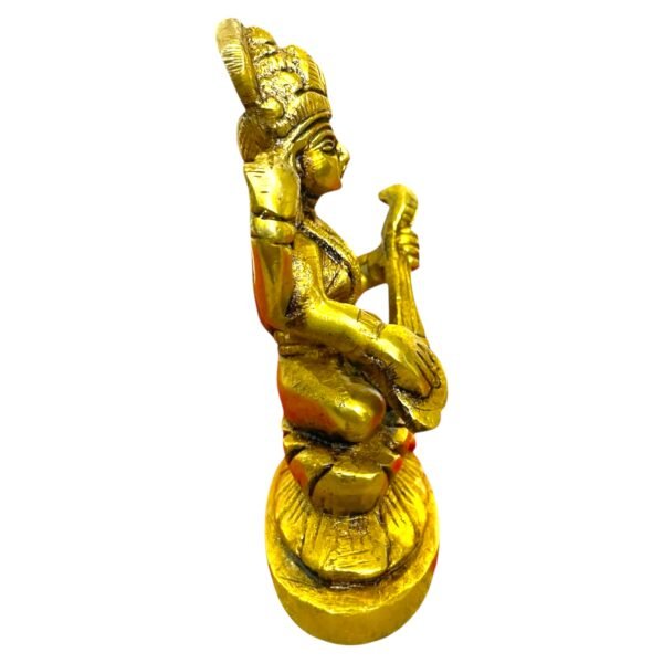 COPRASIA Brass Saraswati Idol – Goddess of Wisdom and Arts for Puja & Home Temple - Image 2