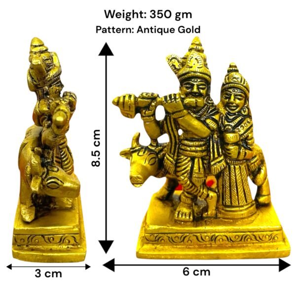 COPRASIA Brass Radha Krishna Idol – Handcrafted Statue for Puja, Home Temple & Decor - Image 6