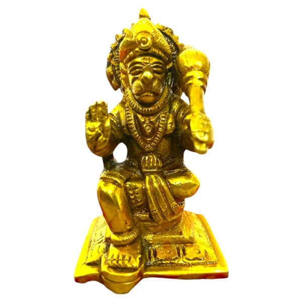 COPRASIA Brass Lord Hanuman Idol – Handcrafted Bajrangbali Statue for Puja & Home Temple - Image 2