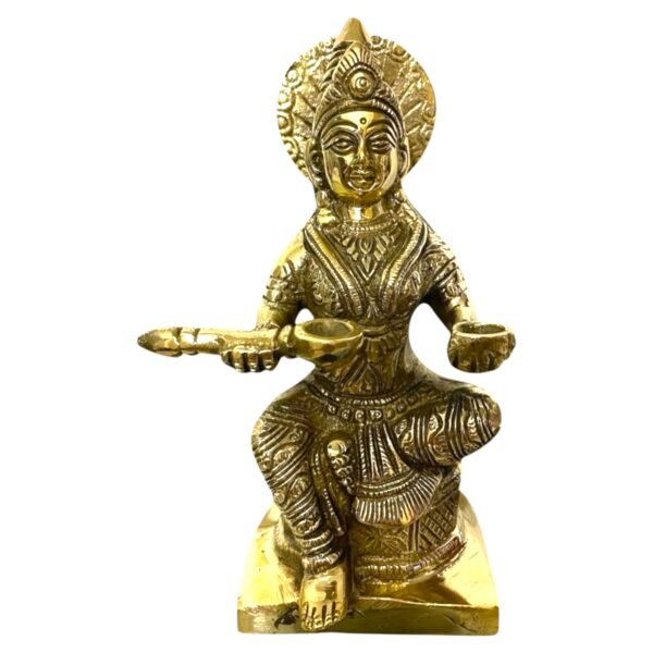 COPRASIA Brass Annapurna Mata Idol – Goddess of Food & Nourishment for Puja & Home Temple - Image 2