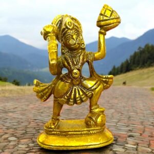 COPRASIA Brass Lord Hanuman Idol with Sanjeevani – Handcrafted Bajrangbali Statue for Puja & Home Temple