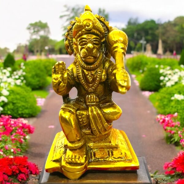 COPRASIA Brass Lord Hanuman Idol – Handcrafted Bajrangbali Statue for Puja & Home Temple