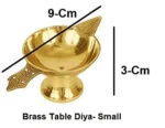 Brass Laxmi Diya Set of 2 | Traditional Lakshmi Oil Lamps for Pooja - Image 4