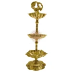 Brass Kerala Peacock Diya | Traditional 3-Step Deepam for Pooja & Home Decor