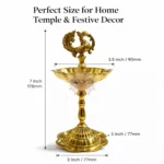 Brass Kerala Peacock Diya | Traditional Deepam for Pooja & Home Decor - Image 4