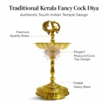 Brass Kerala Peacock Diya | Traditional Deepam for Pooja & Home Decor - Image 2