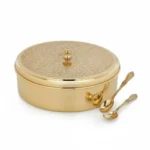 Pure Brass Masala Box 7 Inch | Traditional Masala Dabba with 7 Containers & Spoon