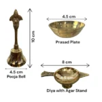 Pooja Brass hali Set – Complete Puja Kit with Diya, Bell, Kalash & Aarti Items for Festivals & Daily Rituals - Image 3