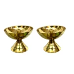 Brass Akhand Jyoti Diya for Pooja | Traditional Akhand Deepak for Mandir Pack of 2