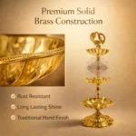 Brass Kerala Peacock Diya | Traditional 3-Step Deepam for Pooja & Home Decor - Image 3