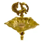 Brass Kerala Peacock Diya | Traditional 3-Step Deepam for Pooja & Home Decor - Image 4