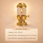 Akhand Jyoti Diya with Glass Cover | Adjustable Batti Oil Lamp for Pooja - Image 4