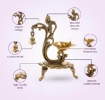 Brass Peacock Diya | Traditional Oil Lamp for Pooja & Home Decor - Image 4