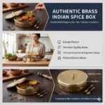 Pure Brass Masala Box 7 Inch | Traditional Masala Dabba with 7 Containers & Spoon - Image 5