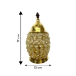 Brass Crystal Jyoti Diya with Lid | Premium Pooja Oil Lamp for Home Temple - Image 5
