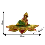 Brass Aluminum Ganesha Diya Stand | 5 Oil Lamp Holder for Pooja & Diwali Decor - Image 3