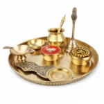Pooja Brass hali Set – Complete Puja Kit with Diya, Bell, Kalash & Aarti Items for Festivals & Daily Rituals