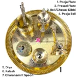 Pooja Brass hali Set – Complete Puja Kit with Diya, Bell, Kalash & Aarti Items for Festivals & Daily Rituals - Image 5