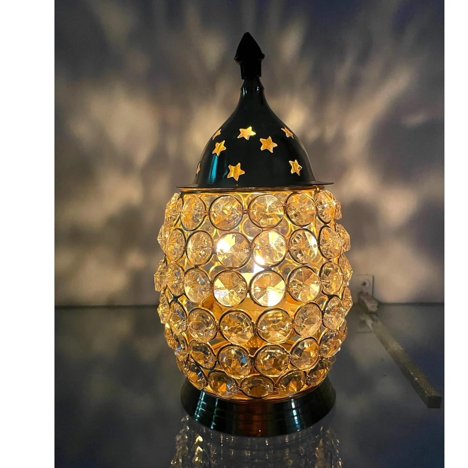 Crystal Jyoti Diya with Lid