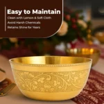 Brass Dining Bowl (Peetal Ki Katori) – Floral Etching, 250 ml - Image 5