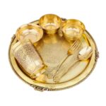Traditional 7-in-1 Peetal Dinner Set – Brass Thali Combo for Daily & Festive Dining