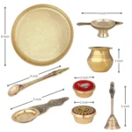 Pooja Brass hali Set – Complete Puja Kit with Diya, Bell, Kalash & Aarti Items for Festivals & Daily Rituals - Image 3
