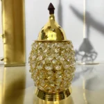 Brass Crystal Jyoti Diya with Lid | Premium Pooja Oil Lamp for Home Temple - Image 2