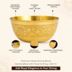 Brass Dining Bowl (Peetal Ki Katori) – Floral Etching, 250 ml - Image 3