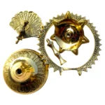Brass Peacock Diya Stand with Sun Frame | Decorative Oil Lamp - Image 2