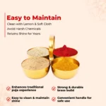 Brass Chopra Stand 4 Bowl Set | Traditional Pooja Chopala for Rituals - Image 3