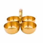 Brass Chopra Stand 4 Bowl Set | Traditional Pooja Chopala for Rituals