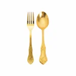 Spoon & Fork Set | Traditional Brass Cutlery for Dining & Serving